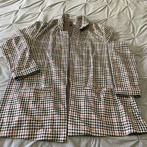 Pink and black plaid casual jacket
